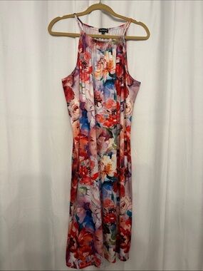 bebe Floral Halter Midi Dress - Pink Multi